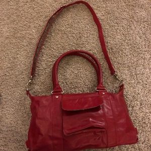 Red Leather Latico Satchel